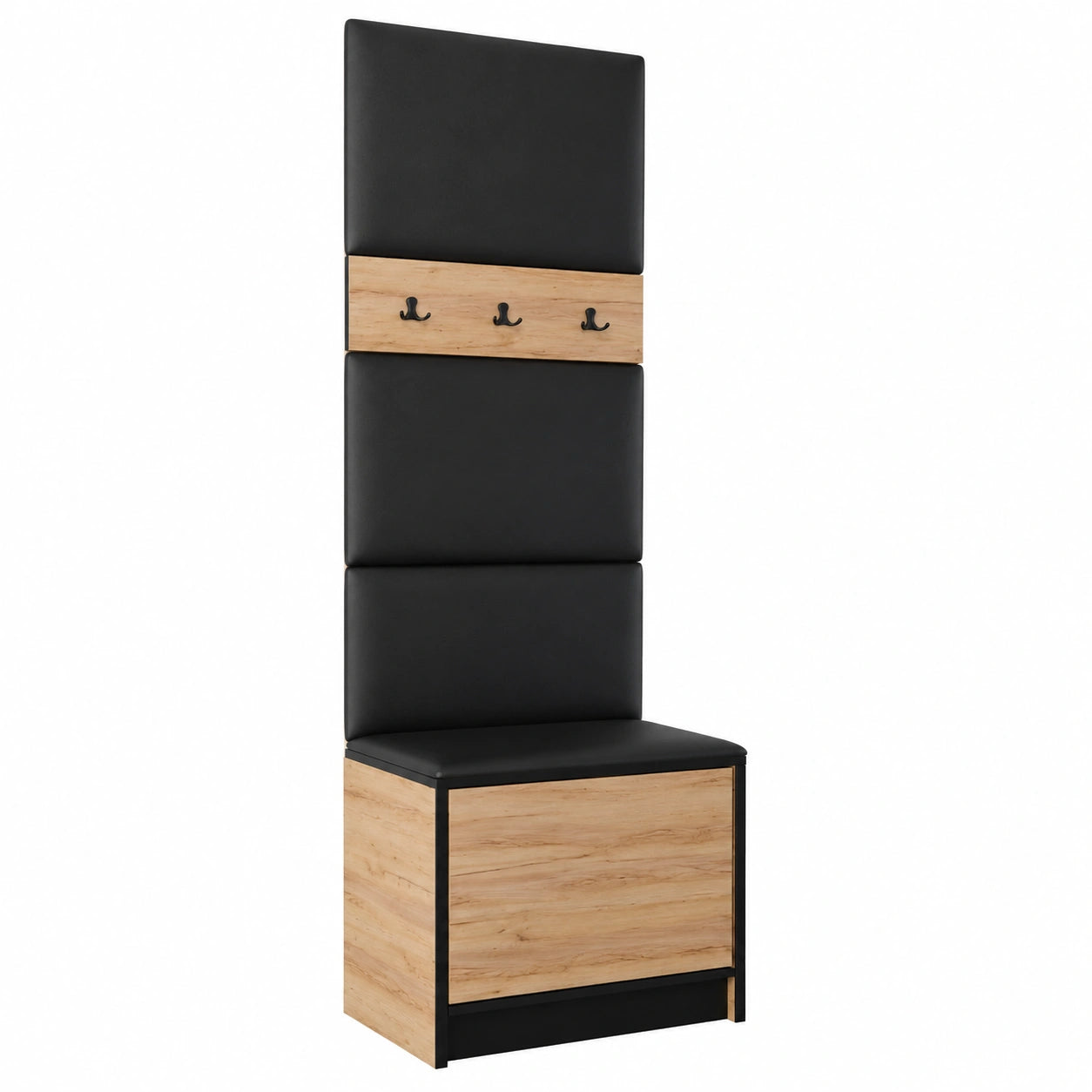 Moderne Garderobe mit Sitzbank und Stauraum aus Eiche