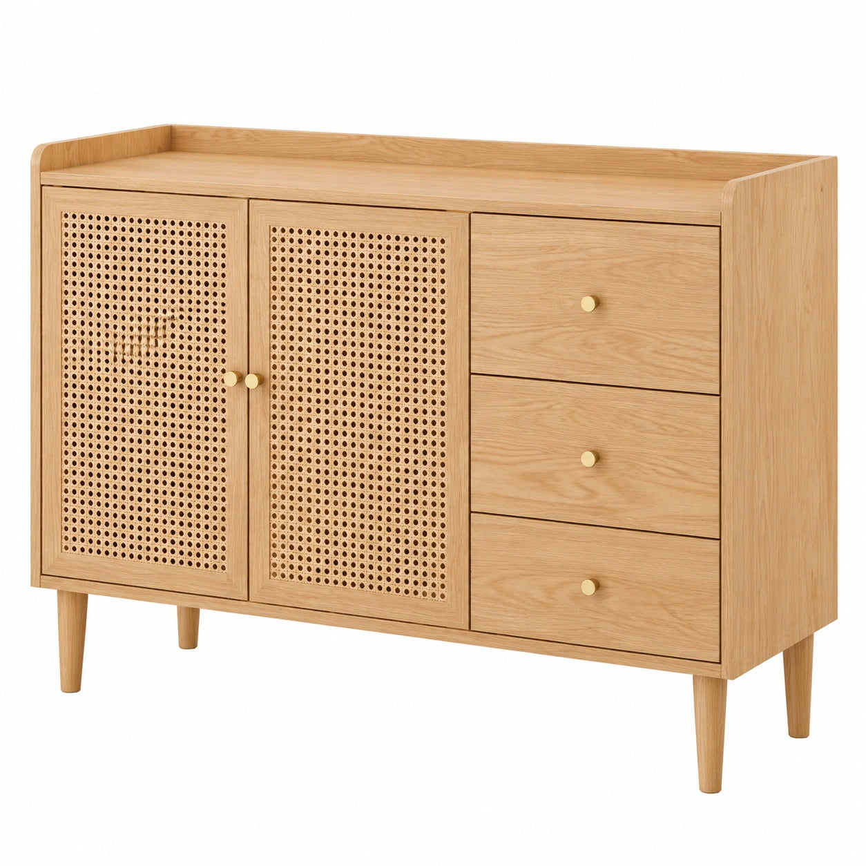 Massivholz Sideboard mit Schiebetüren - 120x40x90 cm Küchen- und Wohnzimmeraufbewahrung