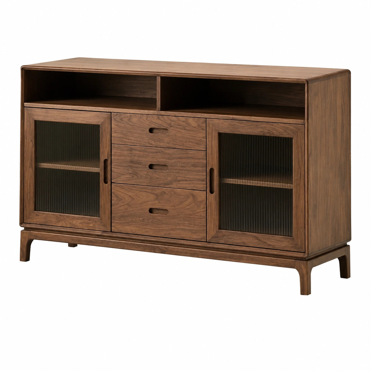 Massivholz-Sideboard 150x45x90 cm für Flur und Wohnzimmer, schlichtes Geschirrregal und Wandmöbel