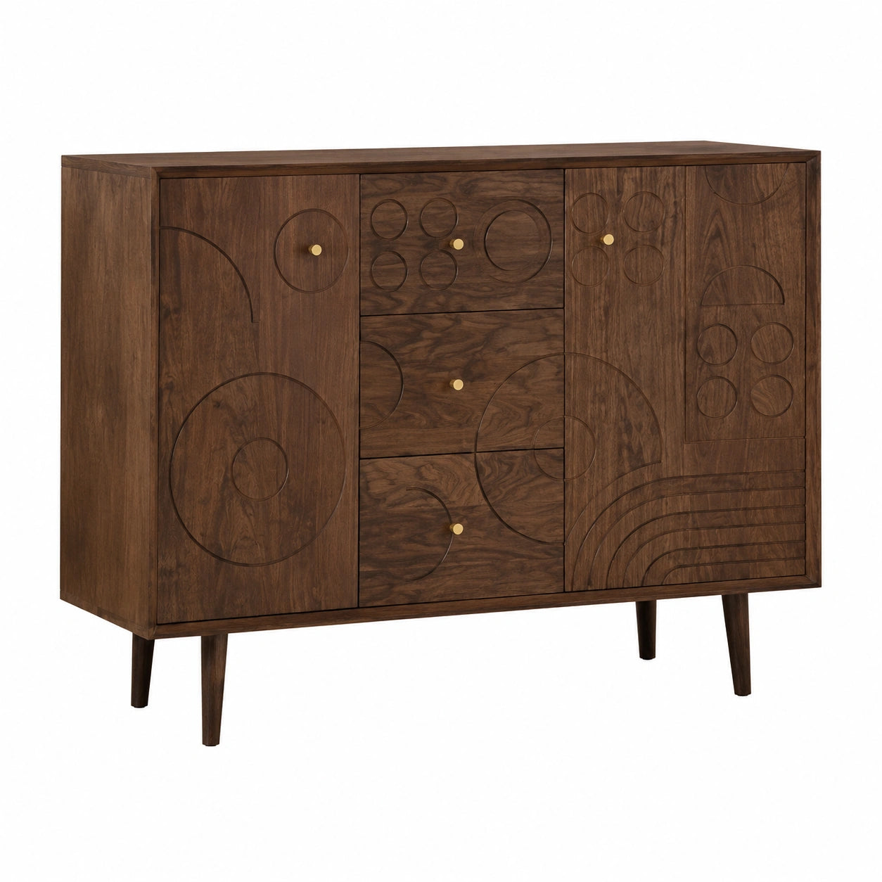 Retro Sideboard aus Walnussholz für Küche und Wohnzimmer, Wandregal, Eingangstisch, Flurdekoration, Buffetschrank, 160x40x100cm