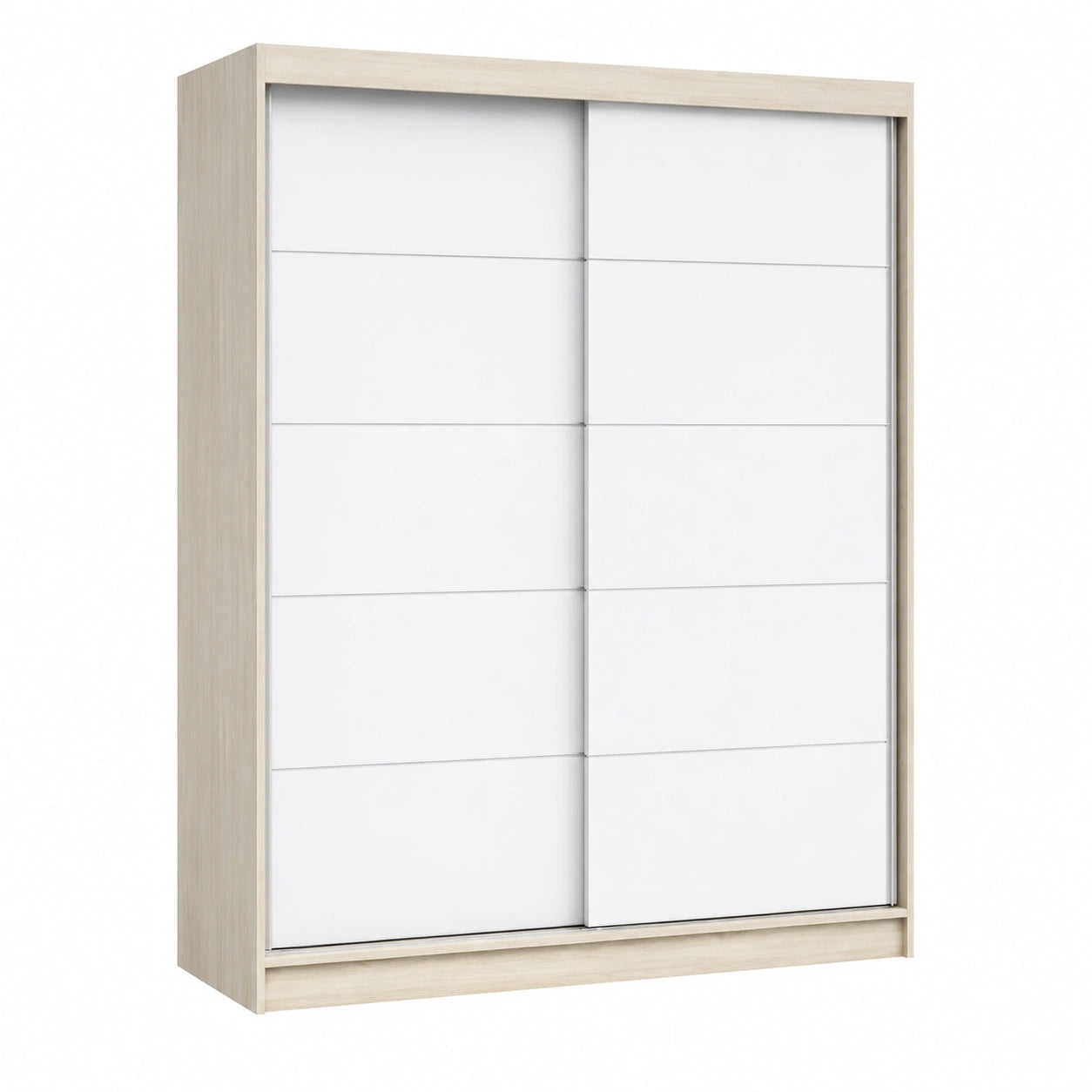 Moderner Kleiderschrank mit Schiebetüren - Weiß, 61 x 160 x 195 cm, für Schlafzimmer oder Wohnzimmer