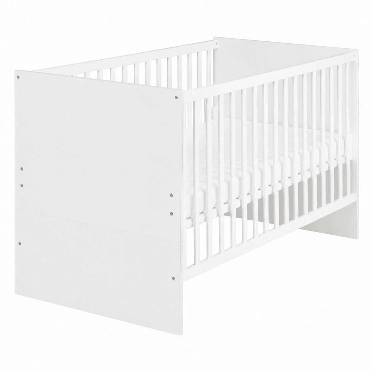 Roba Kombi-Kinderbett 70x140 cm, umbaubar zum Juniorbett, höhenverstellbar mit Schlupfsprossen, weiß