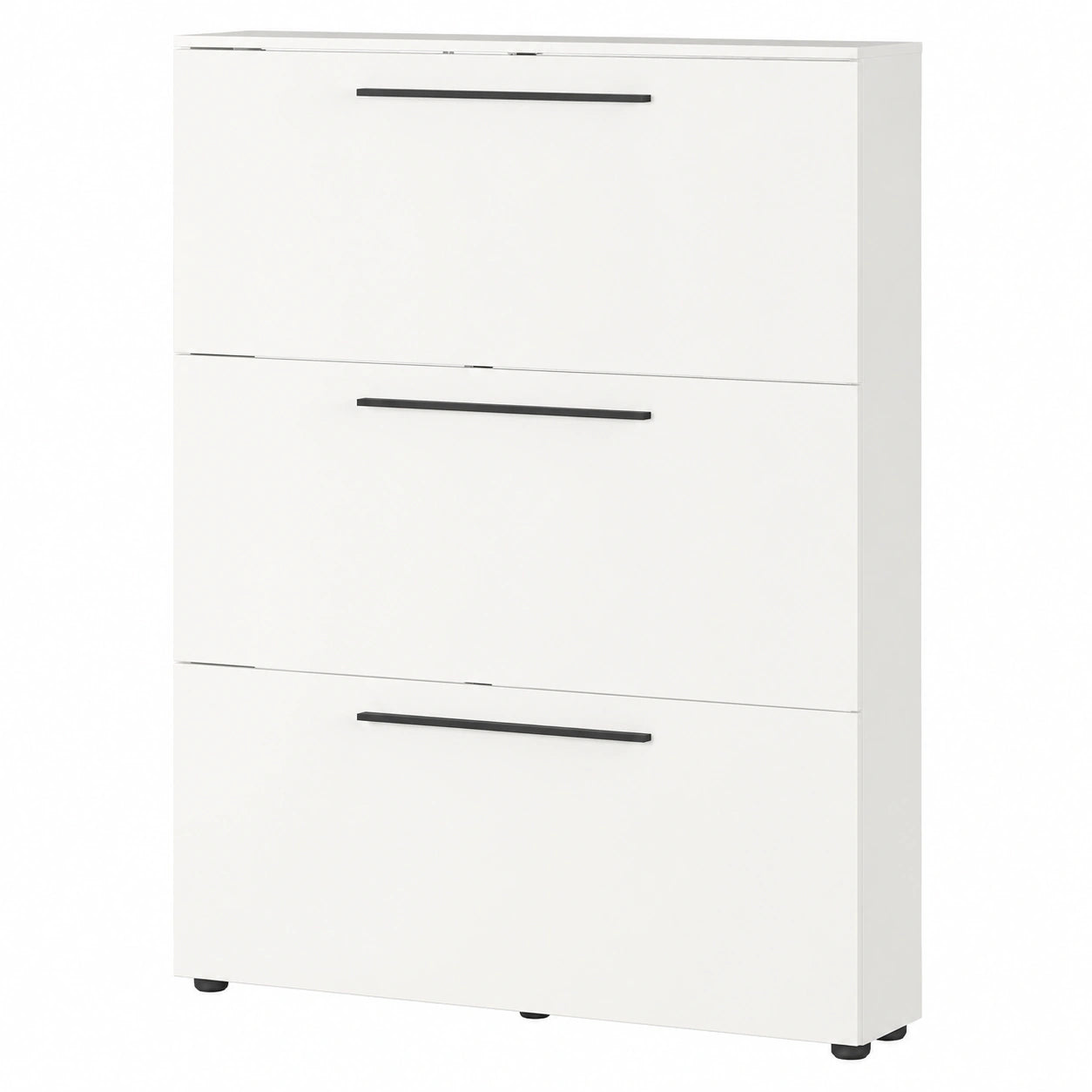 Schmaler Schuhschrank für 12 Paar Schuhe, ideal für enge Flure, weiß, 100 x 129 x 19 cm