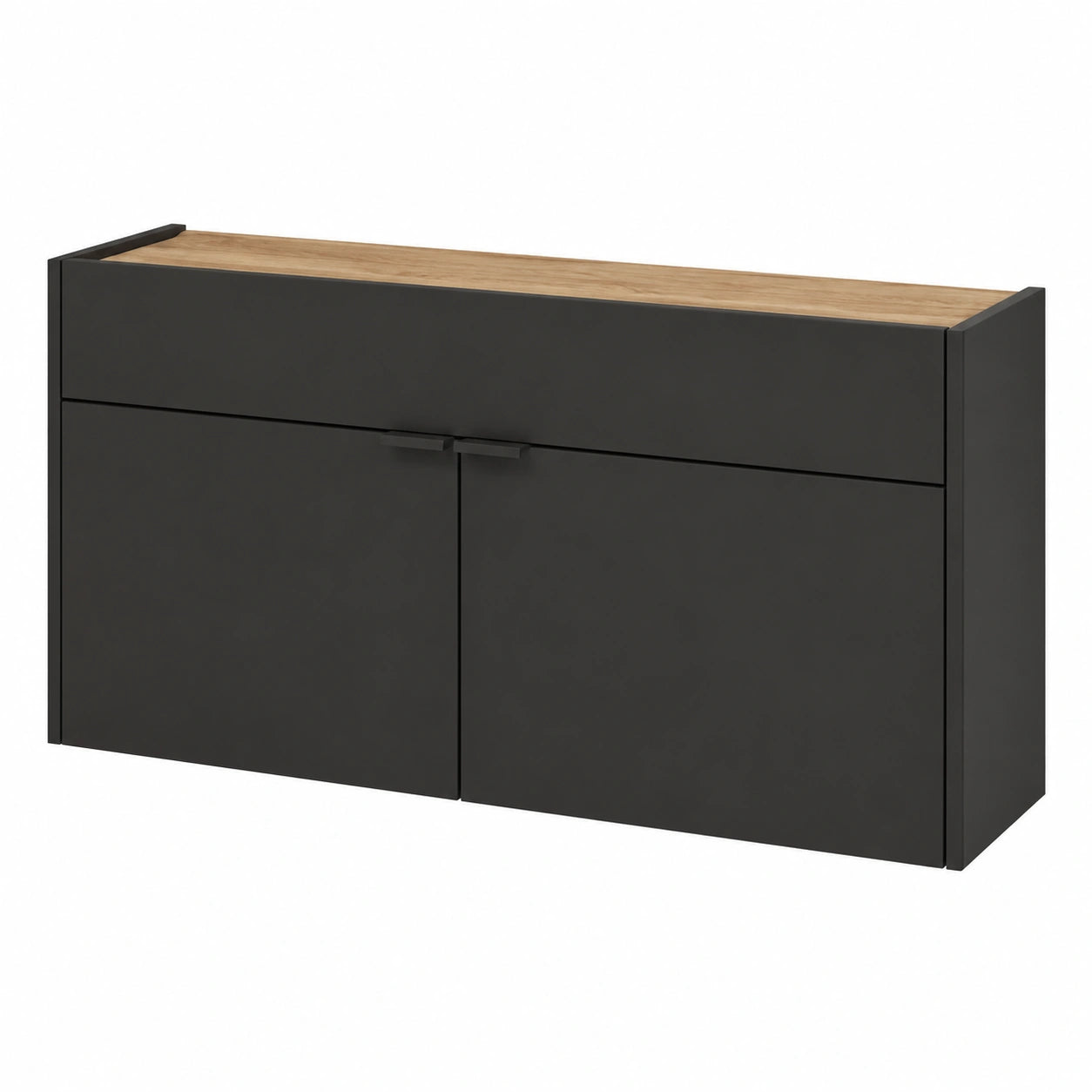 Moderner grauer Schuhschrank mit Eiche, perfekt für schmale Flure, 110 cm