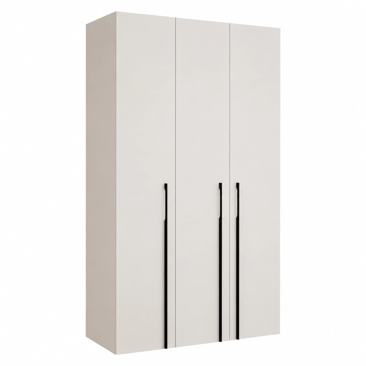 Großer Kleiderschrank Como 3 mit 3 Türen für Schlafzimmer und Kinderzimmer in Weiß-Schwarz, 245,5x140x50 cm