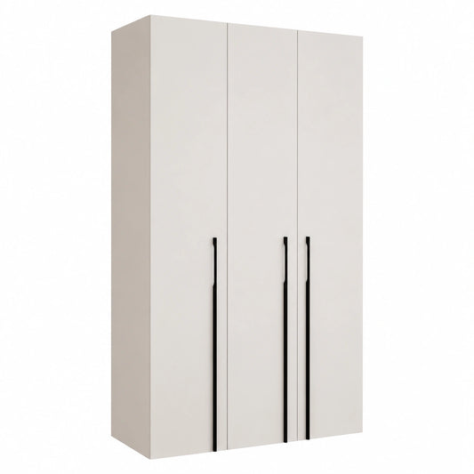 Großer Kleiderschrank Como 3 mit 3 Türen für Schlafzimmer und Kinderzimmer in Weiß-Schwarz, 245,5x140x50 cm