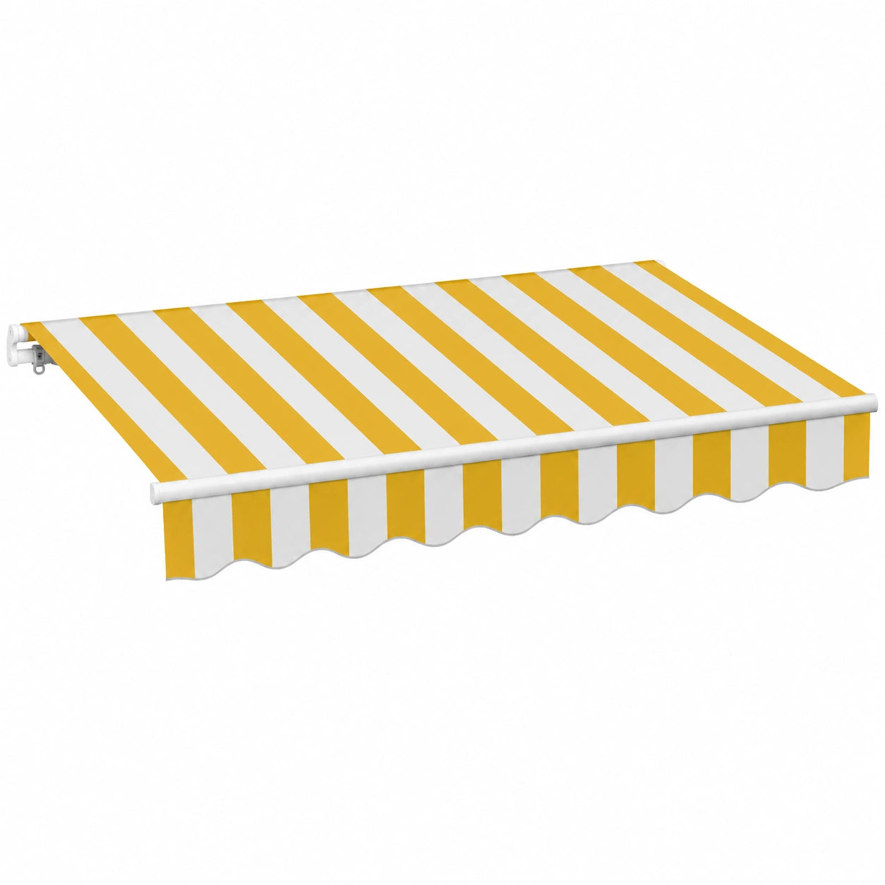 Gelber Markisenstoff 3x2,5 m mit Volant für Garten und Balkon