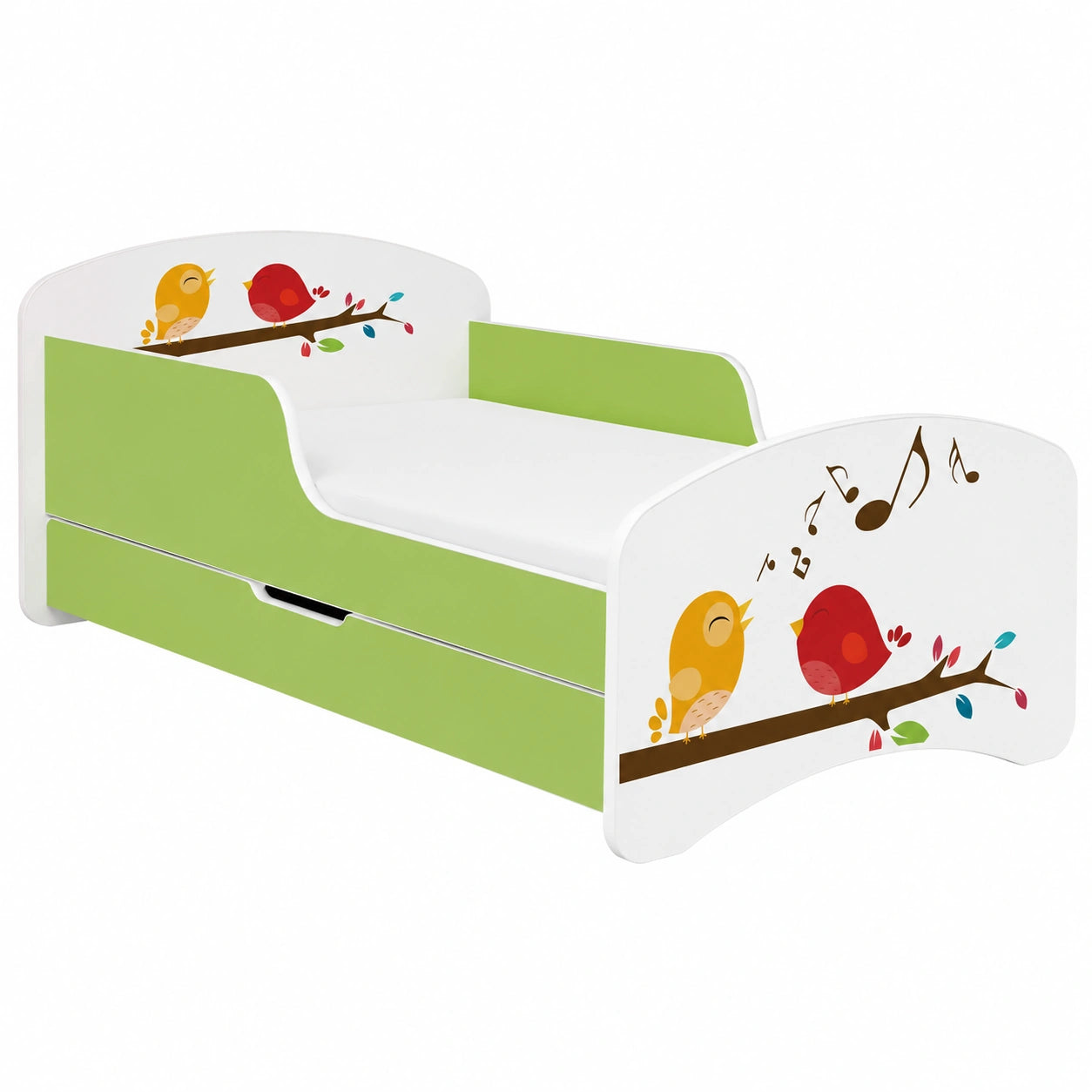Kinderbett mit Matratze und Schublade, 80x160 cm – Mit Absturzsicherung, Jugend- und Kleinkindbett
