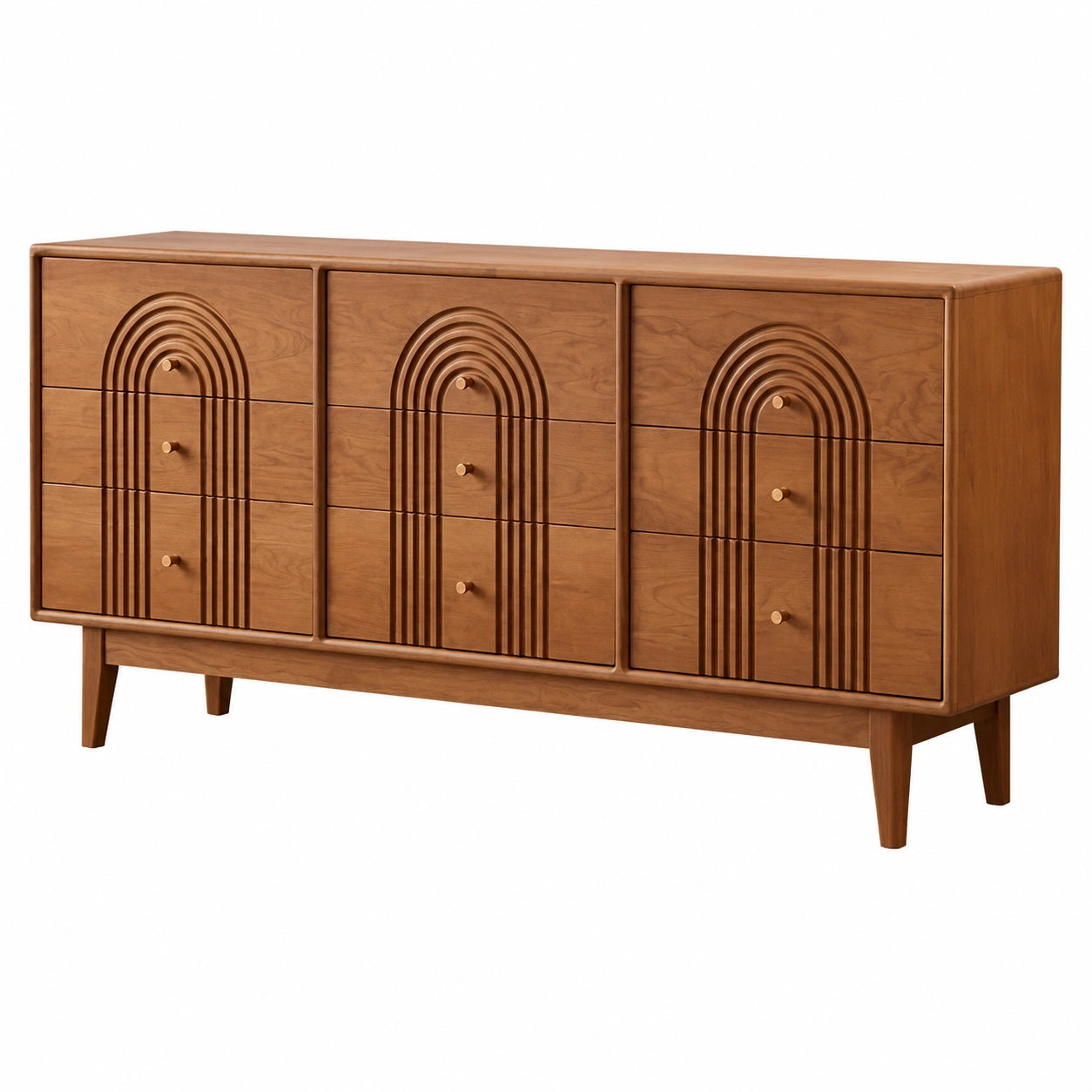 Massivholz-Sideboard 180x42x80cm, Wohnzimmer & Diele, Fertig Montiert, Vielseitiger Aufbewahrungsschrank