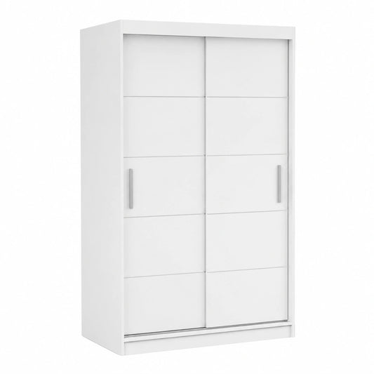 Moderner Schwebetürenschrank in Weiß für Schlafzimmer und Wohnzimmer - 61 x 120 x 200 cm