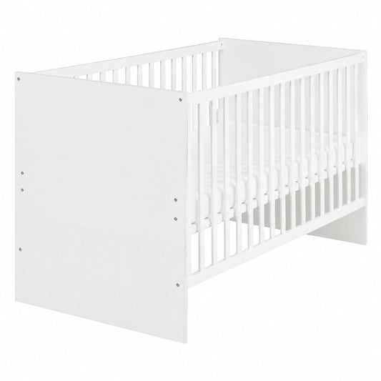 Roba Kombi-Kinderbett 70x140 cm, umbaubar zum Juniorbett, höhenverstellbar mit Schlupfsprossen, weiß