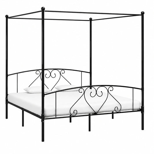 Schwarz Metall Bettgestell 180x200cm für Hotel & Studio, Multifunktional ohne Matratze