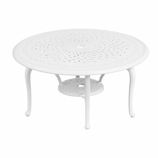 Runder Gartentisch 80 cm aus Aluminium mit 2 Stühlen, wetterfest und rostfrei