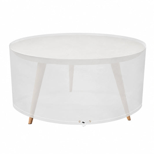 Wetterfeste runde Gartenmöbelabdeckung, UV-resistente Plane für Outdoor-Tische, Ø102x71cm, Transparent